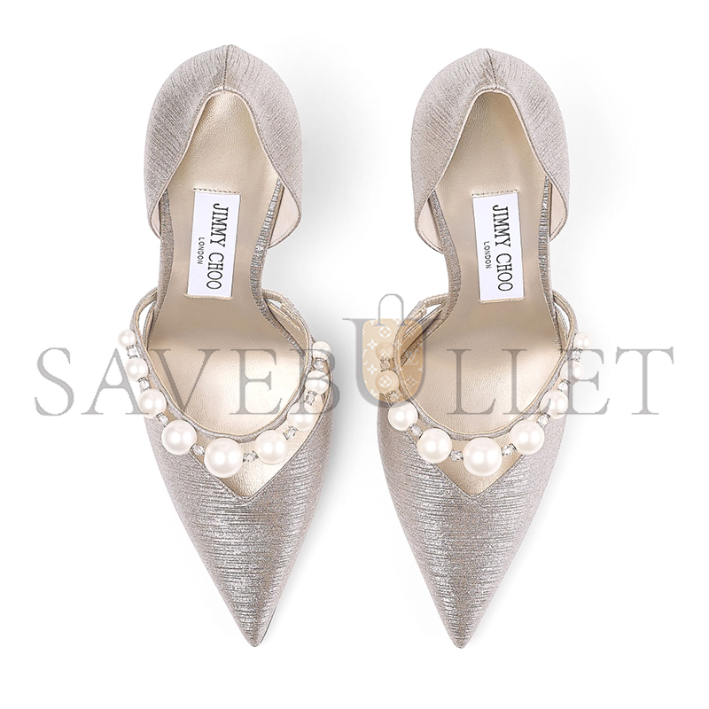 JIMMY CHOO AURELIE 85 MACARON GLITTER PEARL PUMPS AURELIE85JSN